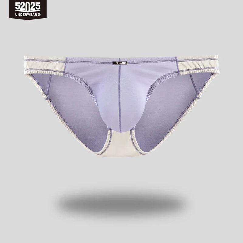 52025 Men's Contrast Color High-Cut Briefs – Soft Quick-Dry Modal Blend, Contoured Pouch and Confident Modern Style