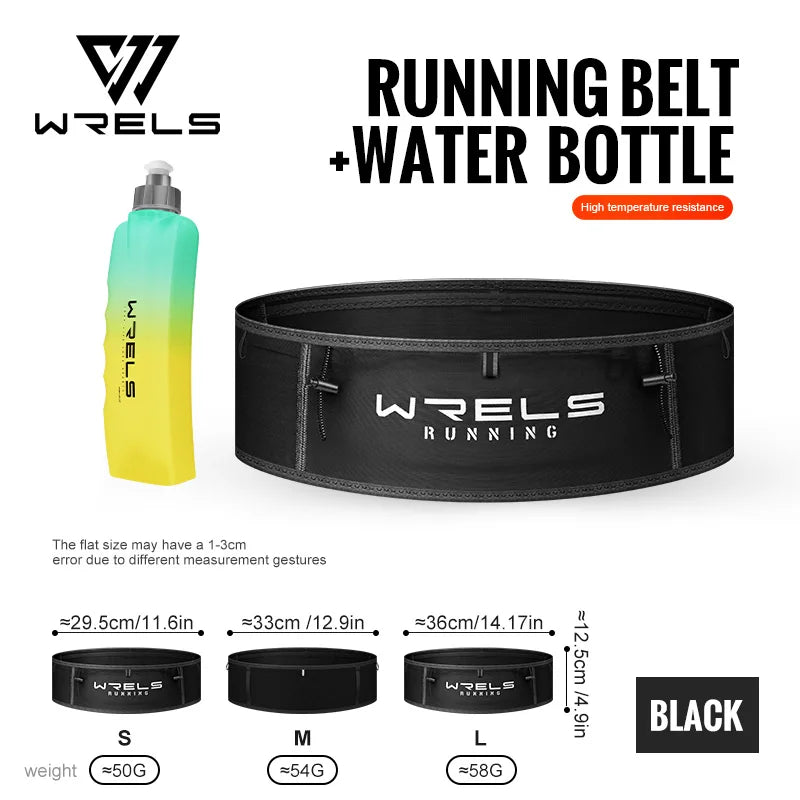 WRELS Running Belt Fanny Pack Running Accessories Slim Elastic Breathable Waist Bag Lightweight With Water Bottle Fanny Packs
