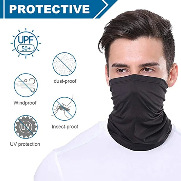 Summer UV Protection Cycling Face Mask Men Women Outdoor Sports Ice Silk Neck Warmer Scarf Breathable Hiking Fishing Face Cover
