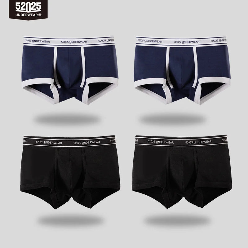 52025 Men's Cotton Modal Boxers (4-Pack) – Silky-Soft Fabric, Anatomical Contoured Pouch and Comfortable Everyday Fit