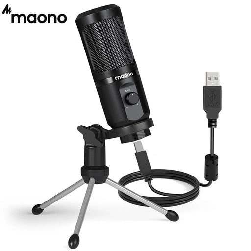 Gaming USB Microphone MAONO Desktop Condenser Podcast PC Computer Microfono Mic with Gain For Recording, Podcasting, Streaming, China without breath light