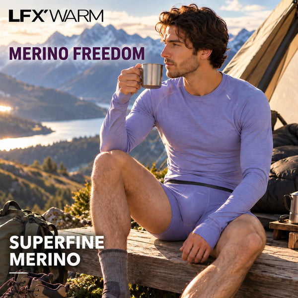 52025 Men's Premium 100% Australian Merino Wool Boxers (3Pack) – Superfine 16 Micron Wool, Breathable Comfort & Thermoregulation