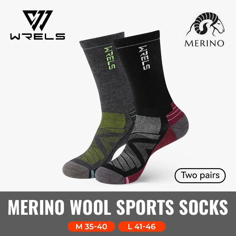 WRELS 1/2/3 Merino Wool Socks Thermal Warm Crew Winter Boot Sock Moisture Wicking Breathable Performance Thick Wool Hiking Socks