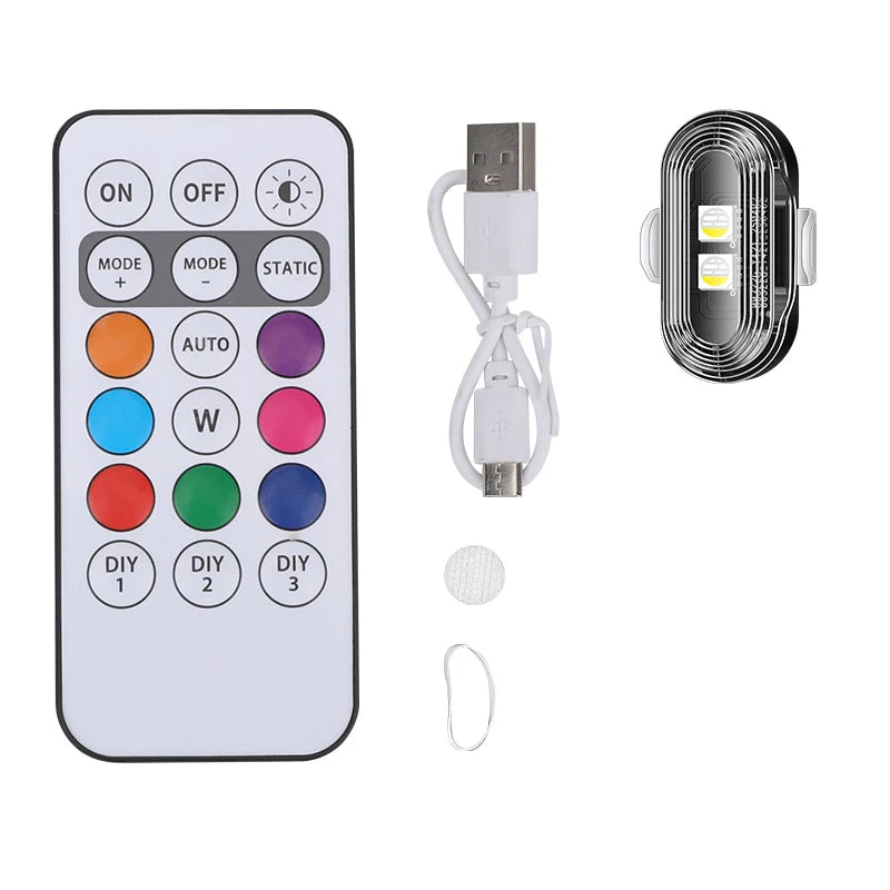 SEAMETAL Wireless Light Aircraft Airplane Helicopter Warning Lights RGB Led Aircraft Strobe Lights Car Motorcycle LED Lights