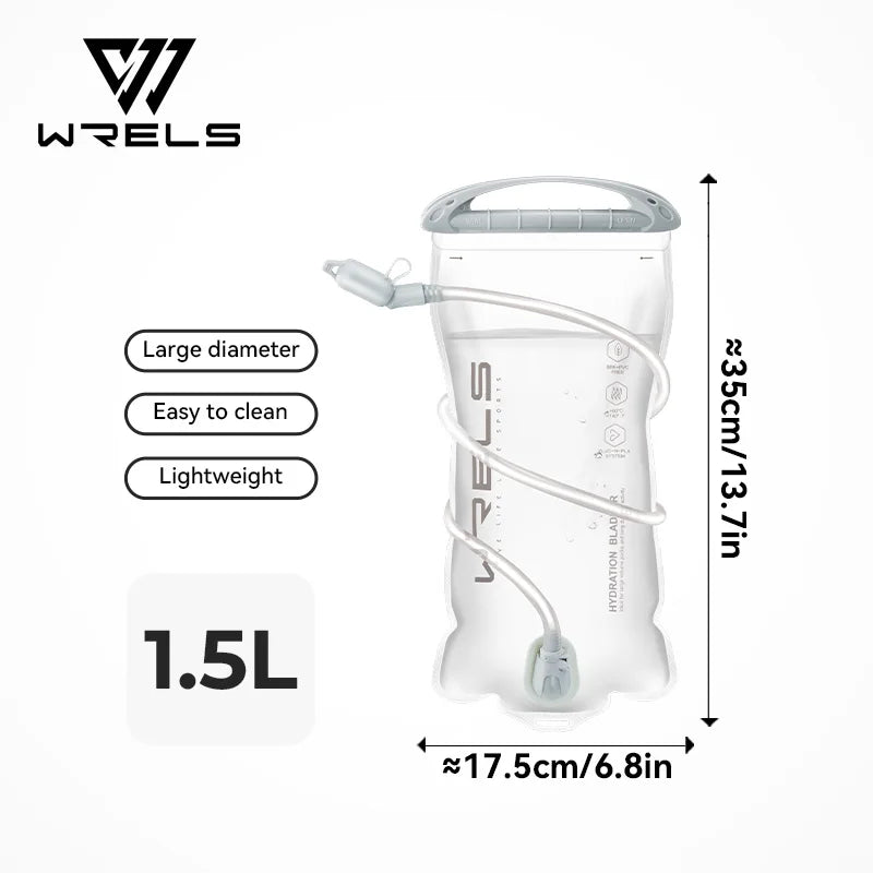 WRELS  1.5L/2L/2.5L/3L TPU Hydration Bladder BPA Free Water Reservoir Water Bag for Running Cycling Hiking Water Storage Bag