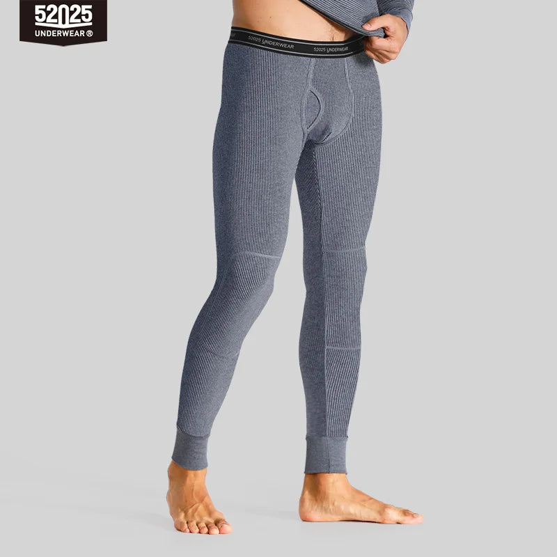 52025 Cotton Thermal Leggings – Soft Fleece-Lined Base Layer with Reinforced Knees, Flexible Fit and Cold-Weather Comfort