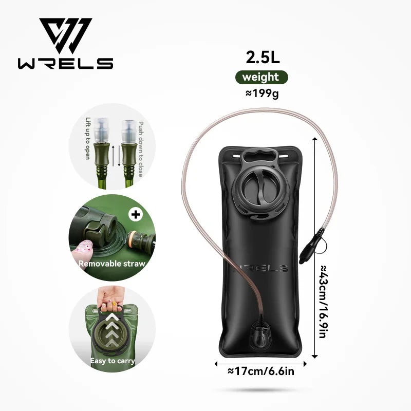 WRELS 1.5L/2L/2.5L/3L Hydration Bladder Leak Proof Water Reservoir BPA Free Water Storage Bag for Hiking Cycling Running Sports