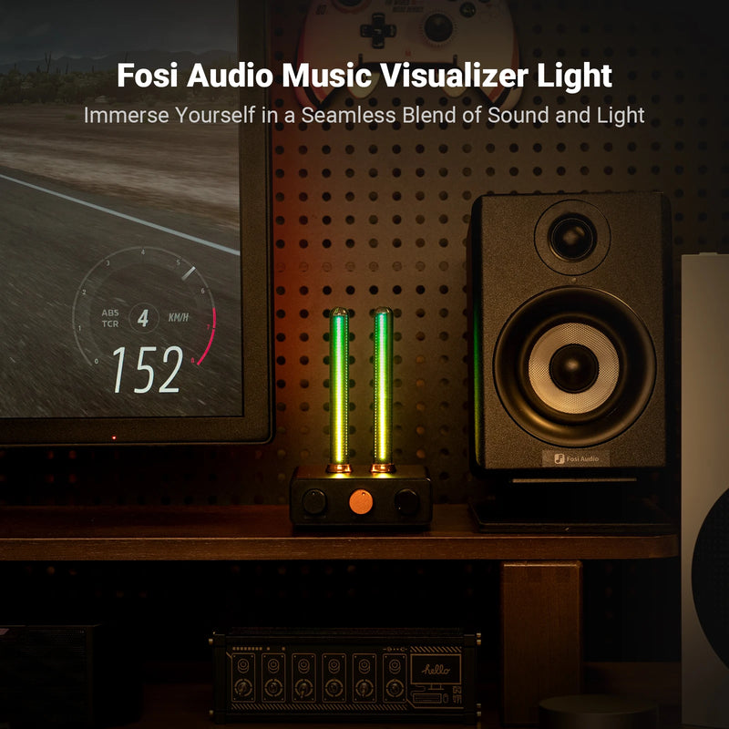 Fosi Audio AH-01A Visualizer ភ្លើង LED ភ្លេងចង្វាក់ Ambient សម្រាប់កុំព្យូទ័រលើតុ RGB សម្រាប់ម៉ូនីទ័រកុំព្យូទ័រ អំណោយឆ្នាំថ្មី