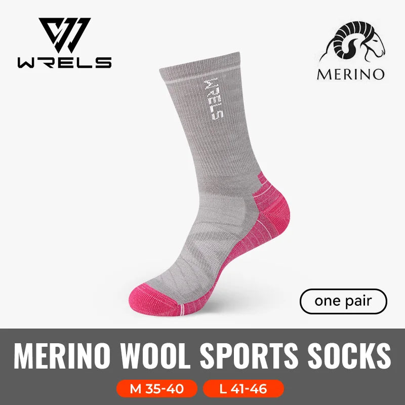 WRELS 1/2/3 Merino Wool Socks Thermal Warm Crew Winter Boot Sock Moisture Wicking Breathable Performance Thick Wool Hiking Socks