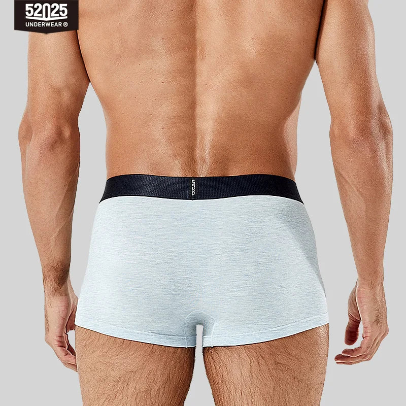 52025 Men's Premium Plant-Dyed Boxers – Soft Viscose Comfort with U-Shaped Pouch and Natural Skin-Friendly Feel
