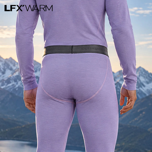 52025 Men's 100% Australian Merino Wool Thermal Leggings – Superfine 16 Micron Wool, All-Season Comfort & Outdoor Performance
