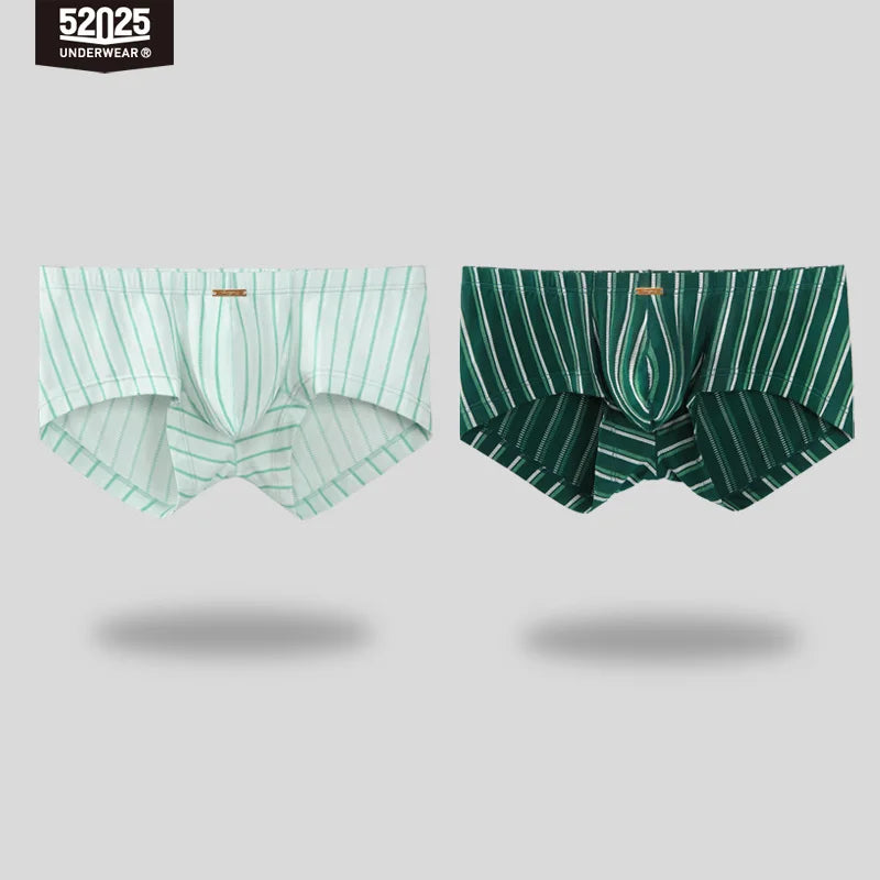 52025 Premium Striped Modal Boxers – Enhanced Large Support Pouch, Ultra-Smooth Ribbed Texture and Sculpted Comfortable Fit