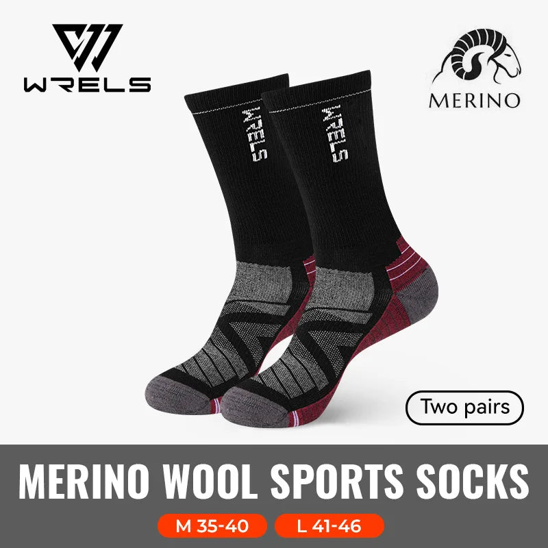 WRELS 1/2/3 Merino Wool Socks Thermal Warm Crew Winter Boot Sock Moisture Wicking Breathable Performance Thick Wool Hiking Socks