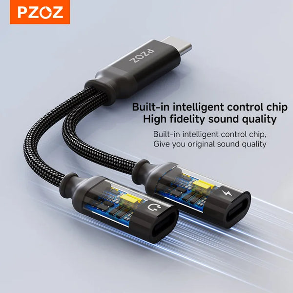 PZOZ usb c chargers and Headphone 2 in 1 adapter USB C to Aux Audio Jack adapters Fast Charging Cable for iphone accessories