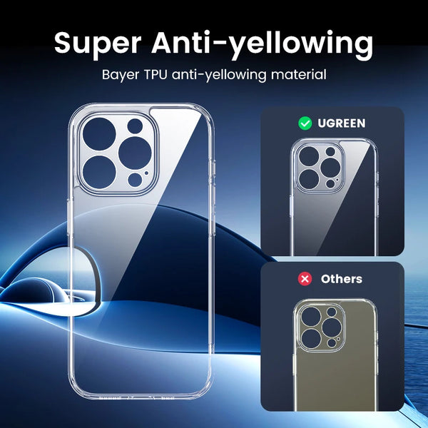 UGREEN Case for iPhone 18 17 16 Pro Max Shockproof Clear Case Transparent Cover for iPhone 15 Pro 16 Phone Protective Case