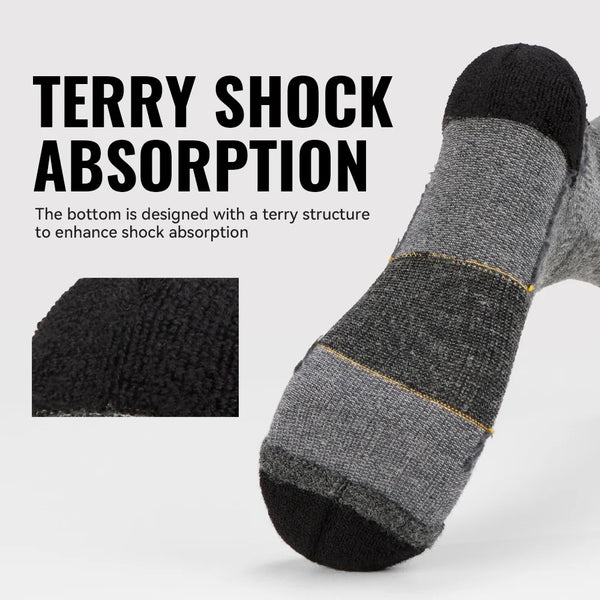 WRELS 1/2/3pairs Merino Wool Running Hiking Socks Compression Thick Cushion Winter Socks Moisture Wicking Breathable Socks