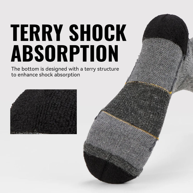 WRELS 1/2/3pairs Merino Wool Running Hiking Socks Compression Thick Cushion Winter Socks Moisture Wicking Breathable Socks