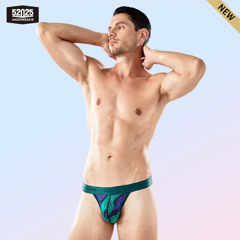52025 Men's Large Contour Pouch Thongs – Cooling Silky Comfort, Natural Lift and Sculpted High-Cut Fit for All-Day Support