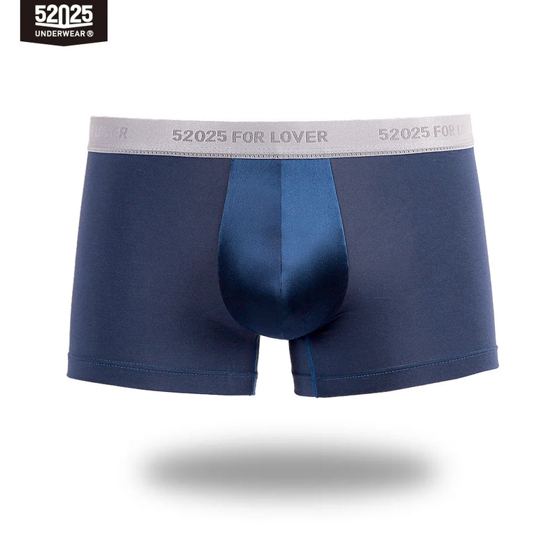 52025 Men's MicroModal Boxers with 100% Mulberry Silk Pouch – Silky-Soft Breathable Comfort, Luxury Feel and Modern Fit