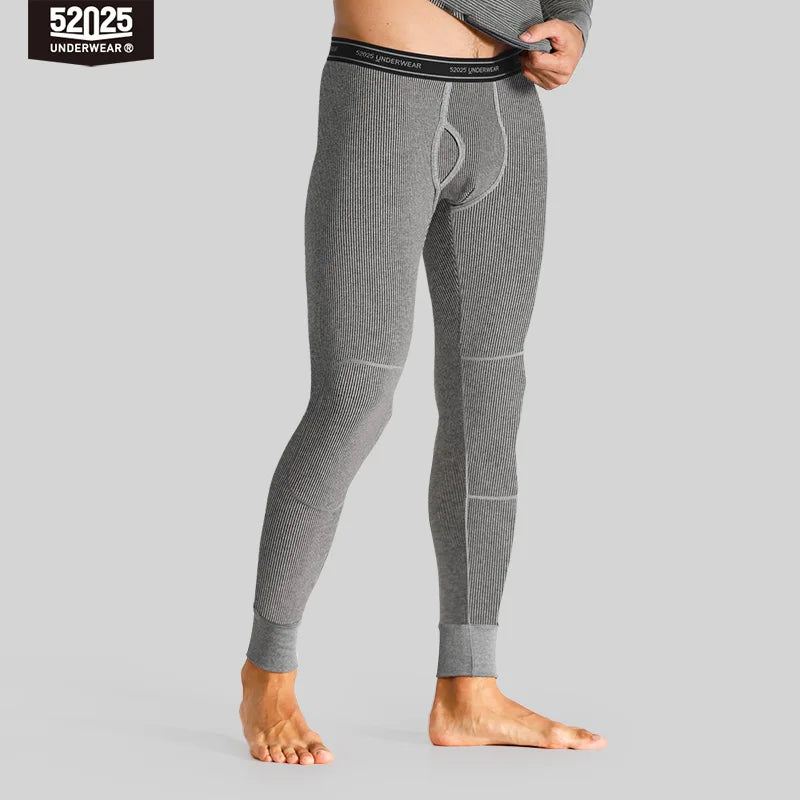 52025 Cotton Thermal Leggings – Soft Fleece-Lined Base Layer with Reinforced Knees, Flexible Fit and Cold-Weather Comfort