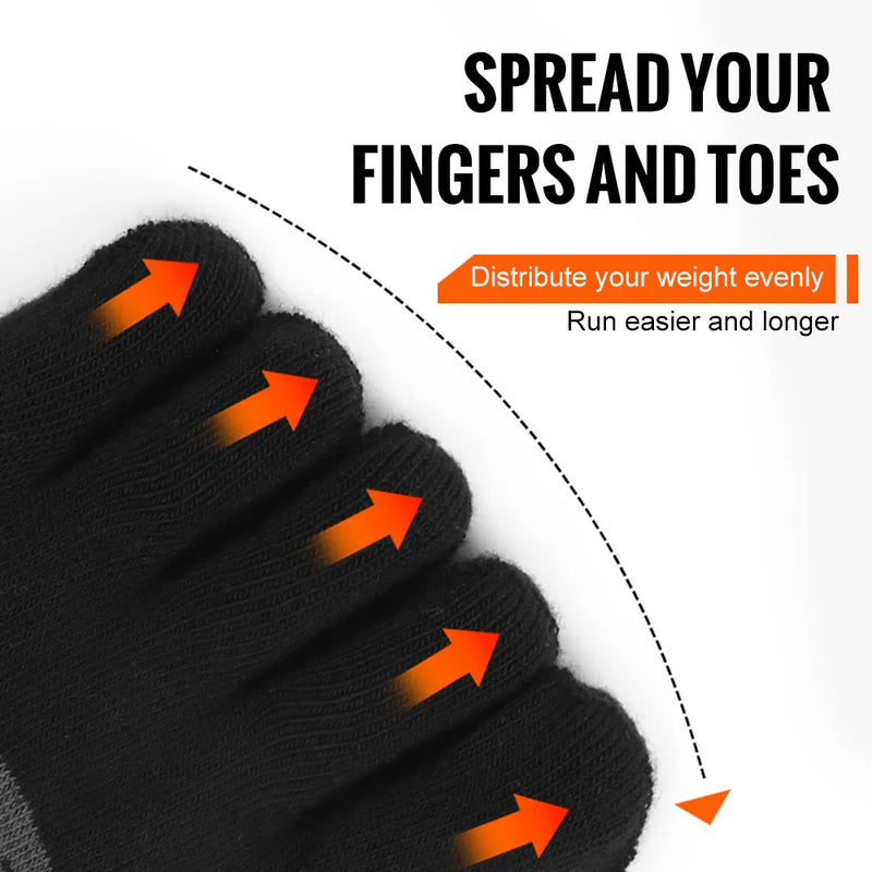 WRELS COOLMAX Five Finger Socks High Performance Athletic Toe Socks 1/3Pair Moisture Wicking Breathable Quick-Dry Five Toe Socks