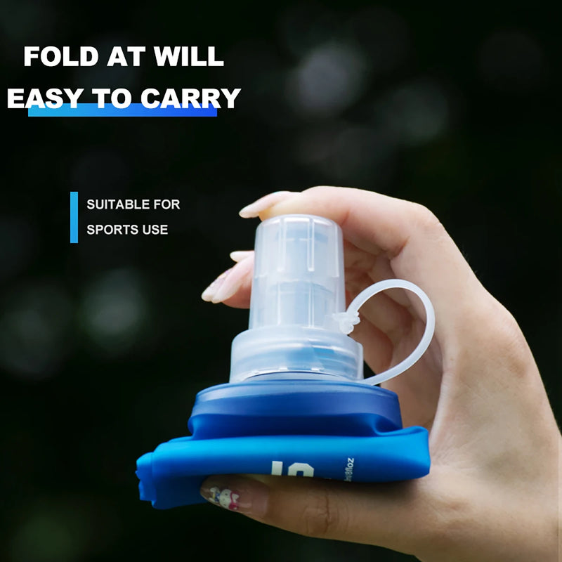 WRELS Outdoor Sport Water Bottle Foldable Silicone Soft TPU Flask Water Bag Camping Running Hiking Cycling Portable Water Bottle