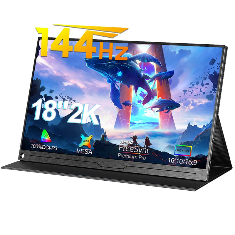 UPERFECT UGame B118 100% DCI-P3 2K FreeSync Portable Monitor 144Hz Gaming Display With HDR For Switch Steam Deck PS4/5 XBOX ONE