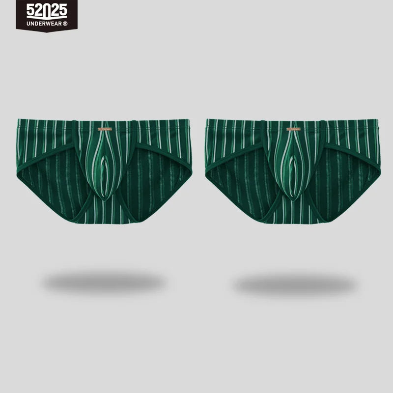 52025 Premium Striped Modal Briefs – Enhanced Large Support Pouch, Ultra-Smooth Texture and Comfortable Sculpted Fit
