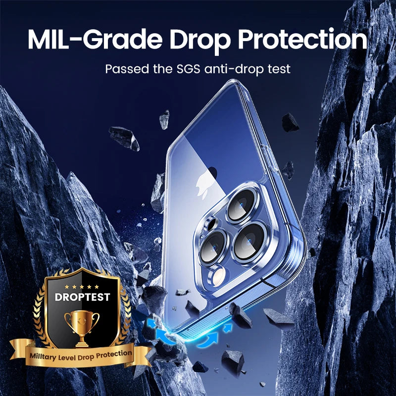 UGREEN Case for iPhone 17 16 15 14 Pro Max Shockproof Clear Case Transparent Cover for iPhone 15 Pro 16 Phone Protective Case