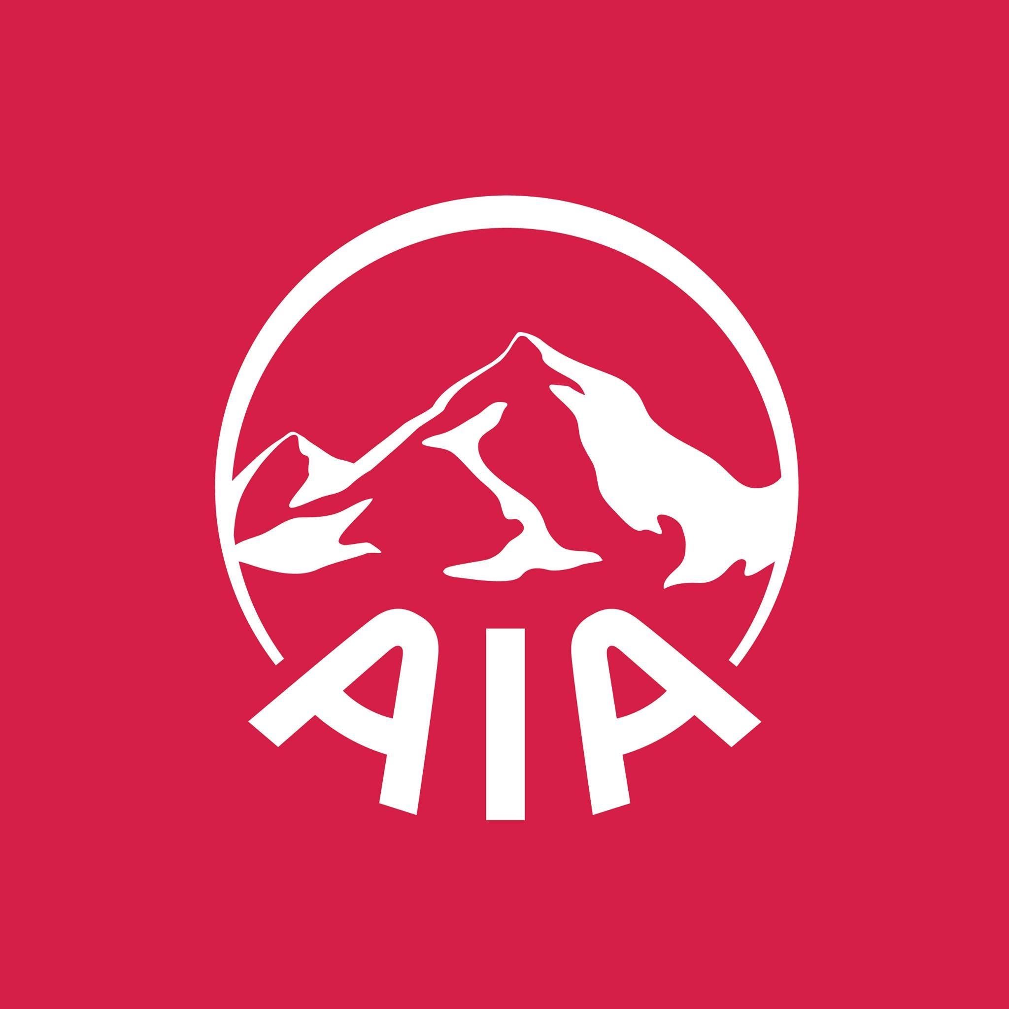 White AIA logo on a red background