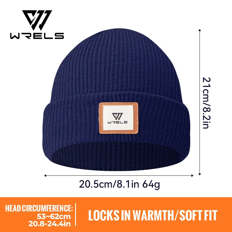 WRELS Winter Thick Knit Beanie Hat Thermal Fleece Lined Windproof Soft Skull Cap for Men Women Outdoor Ski Hiking