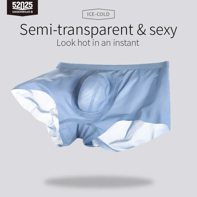 52025 Men’s Ultra-Thin Nylon Boxers – Light, Semi-Transparent and Cooling Fabric with 3D Contour Pouch and Barely-There Comfort