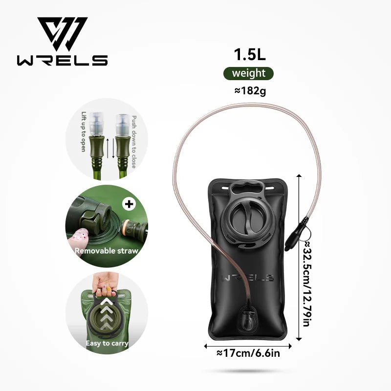 WRELS 1.5L/2L/2.5L/3L Hydration Bladder Leak Proof Water Reservoir BPA Free Water Storage Bag for Hiking Cycling Running Sports