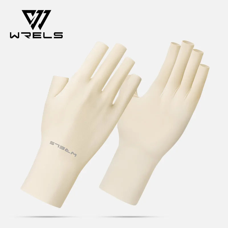 WRELS Fingless UV Protection Sunblock Gloves Non-Slip Riding Summer Outdoor Gloves Girls UV Protection Gloves for Gel Manicures