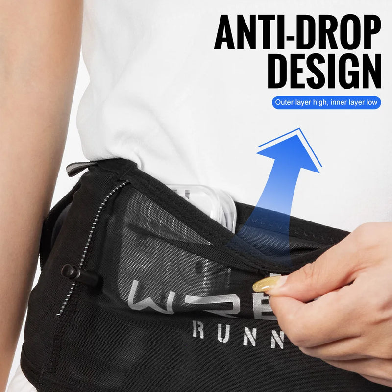 WRELS Running Belt Fanny Pack Running Accessories Slim Elastic Breathable Waist Bag Lightweight With Water Bottle Fanny Packs