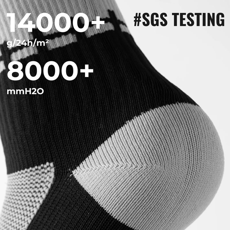WRELS 1/2/3 Pairs Waterproof Socks Breathable Cushioned Athletic Socks Warm Anti-Slip Outdoor Wading Skiing Fishing Hiking Socks