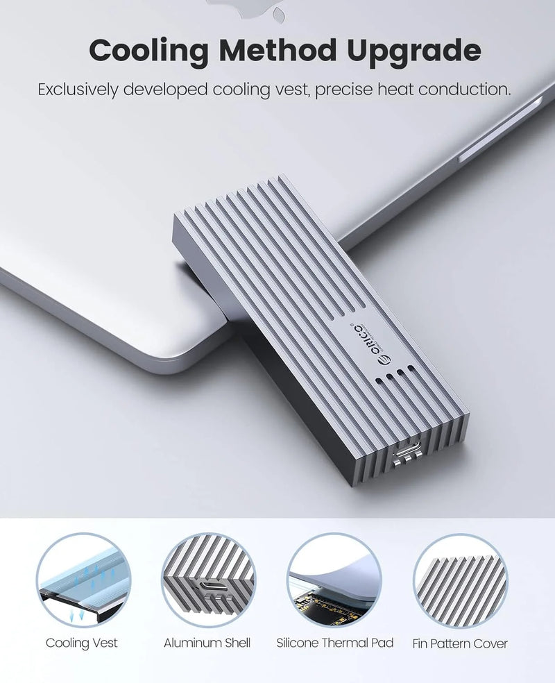 ORICO M2 NVMe Case 10Gbps M.2 to USB Type C 3.1 SSD Adapter for NVME PCIE M-key SSD Disk Box Aluminum Alloy M.2 SSD Case