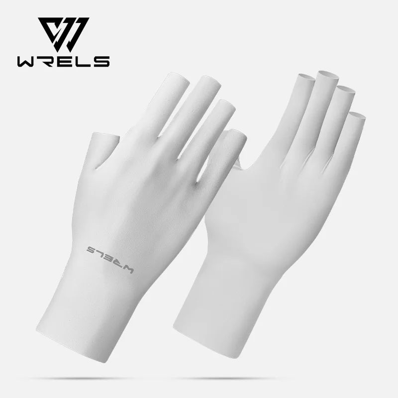 WRELS Fingless UV Protection Sunblock Gloves Non-Slip Riding Summer Outdoor Gloves Girls UV Protection Gloves for Gel Manicures