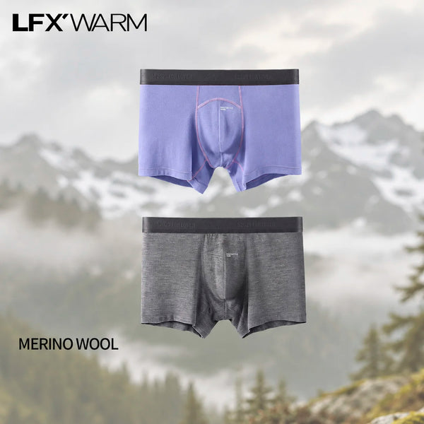52025 Men's Premium 100% Australian Merino Wool Boxers – Superfine 16 Micron Wool, Breathable Comfort & Temperature Regulation