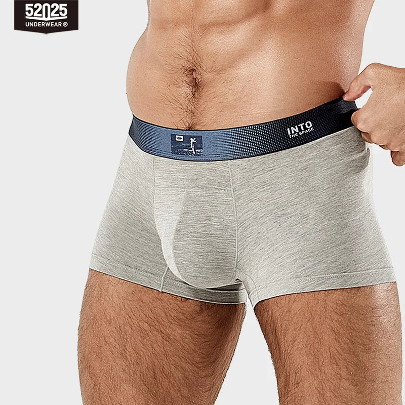52025 Men's Premium Plant-Dyed Boxers – Soft Viscose Comfort with U-Shaped Pouch and Natural Skin-Friendly Feel