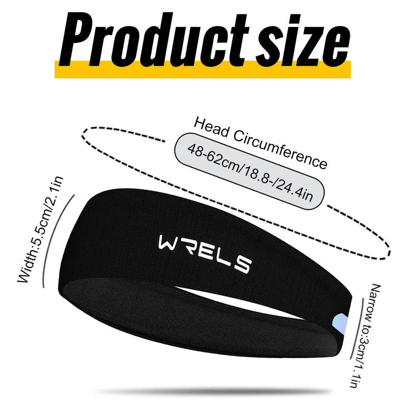 WRELS Headbands for Men Women Sweatband Sports Headband Moisture Wicking Workout Sweatbands for Running Yoga Non Slip Hair Band