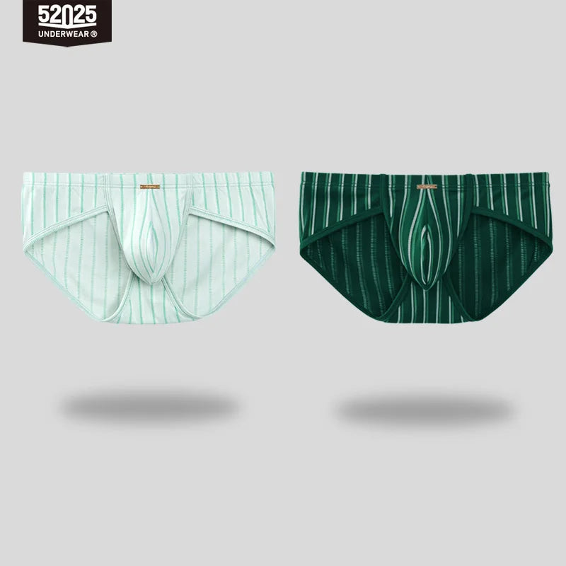 52025 Premium Striped Modal Briefs – Enhanced Large Support Pouch, Ultra-Smooth Texture and Comfortable Sculpted Fit