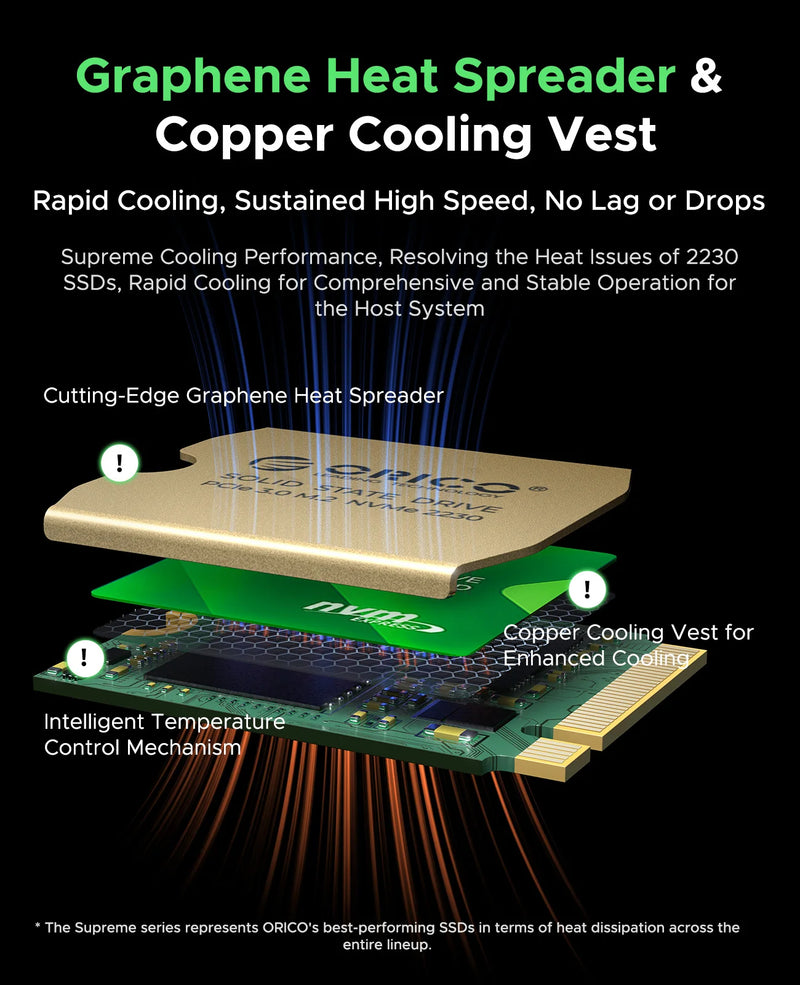 ORICO M.2 2230 SSD 256GB NVMe PCIe Gen 3.0x4 Internal Solid State Drive TLC 3D NAND Up to 2500MB/s for Steam Deck D10 2230