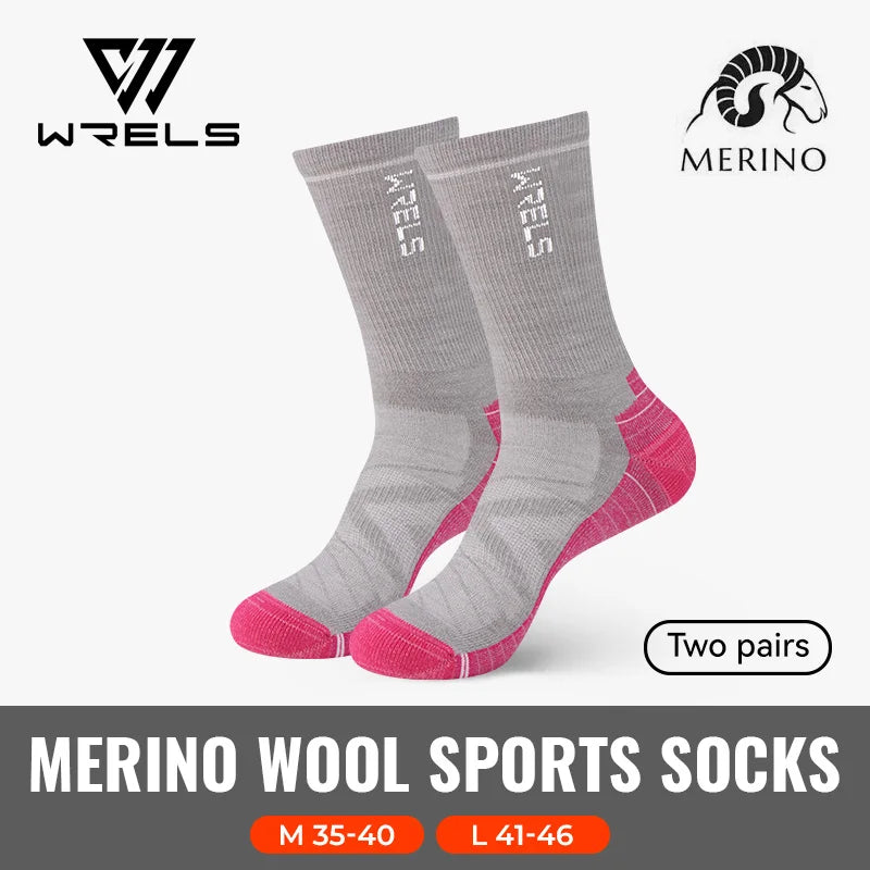 WRELS 1/2/3 Merino Wool Socks Thermal Warm Crew Winter Boot Sock Moisture Wicking Breathable Performance Thick Wool Hiking Socks