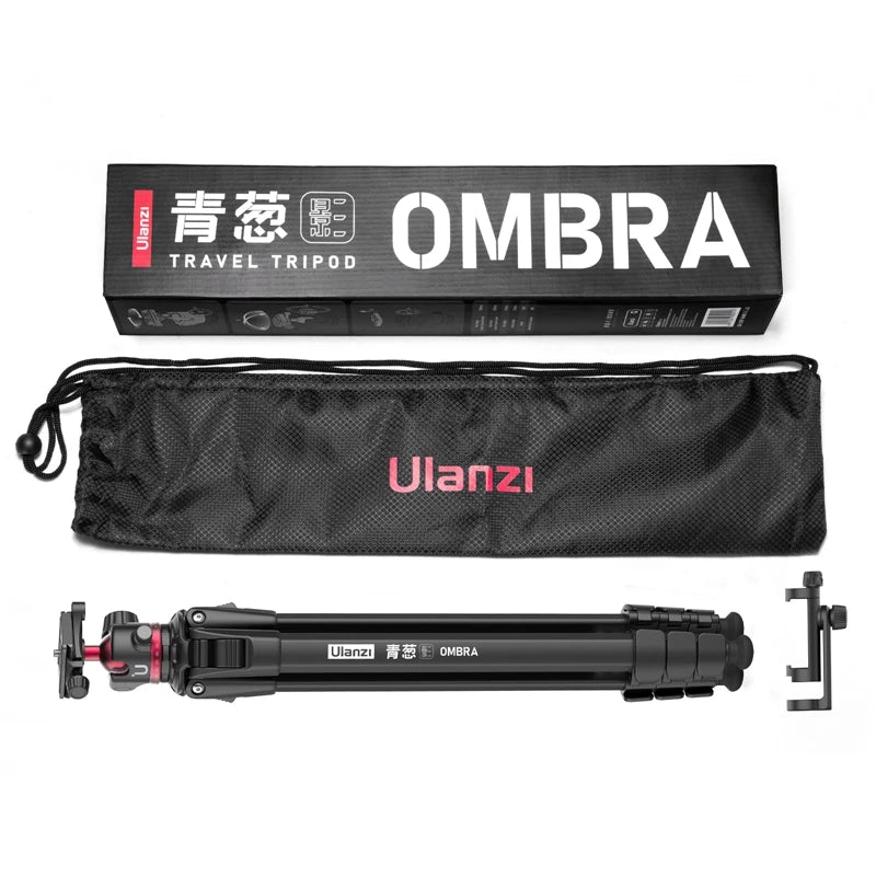 ជើងកាមេរ៉ា Ulanzi OMBRA YING ទំហំ 1.58 ម៉ែត្រ ធ្វើពីអាលុយមីញ៉ូម សម្រាប់ធ្វើដំណើរ ជាប្រភេទជើងកាមេរ៉ា Monopod ជាមួយក្បាលបាល់ 360° Arca Swiss Plate ផ្ទុកទម្ងន់បានអតិបរមា 8 គីឡូក្រាម