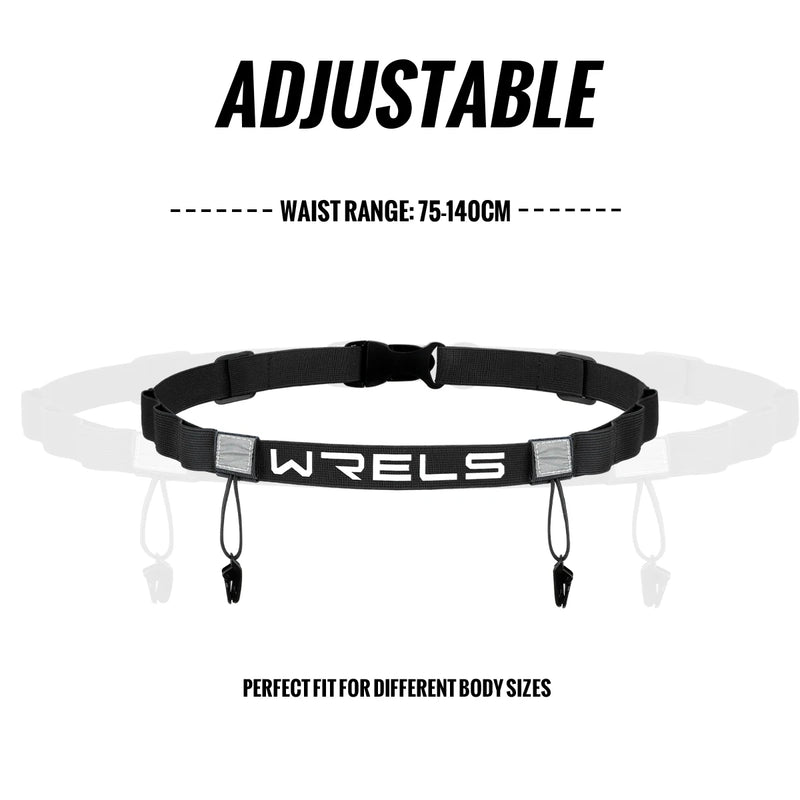 WRELS Running Bib Holder Race Belt Runner Bib Strap Race Number Belt for Triathlon Marathon Runing Cycling Adjustable Waist Belt