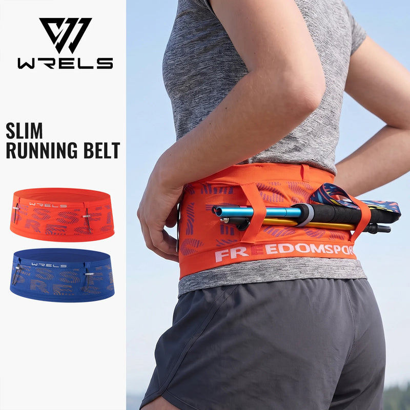 WRELS Hiking Waist Bag Anti-Slip Storage Pack Breathable Adjustable Marathon Men Women Elasticity Sports Running Waist Pocket