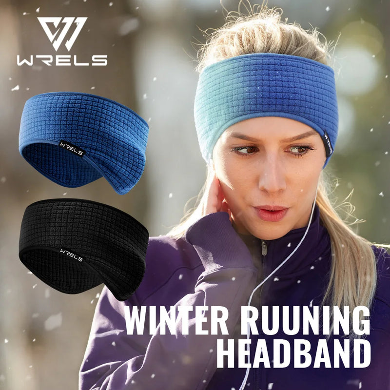 WRELS Winter Fleece Ear Warmer Headband Thermal Moisture Wicking Unisex Ear Muffs for Running Cycling Hiking Ski Outdoor Sports
