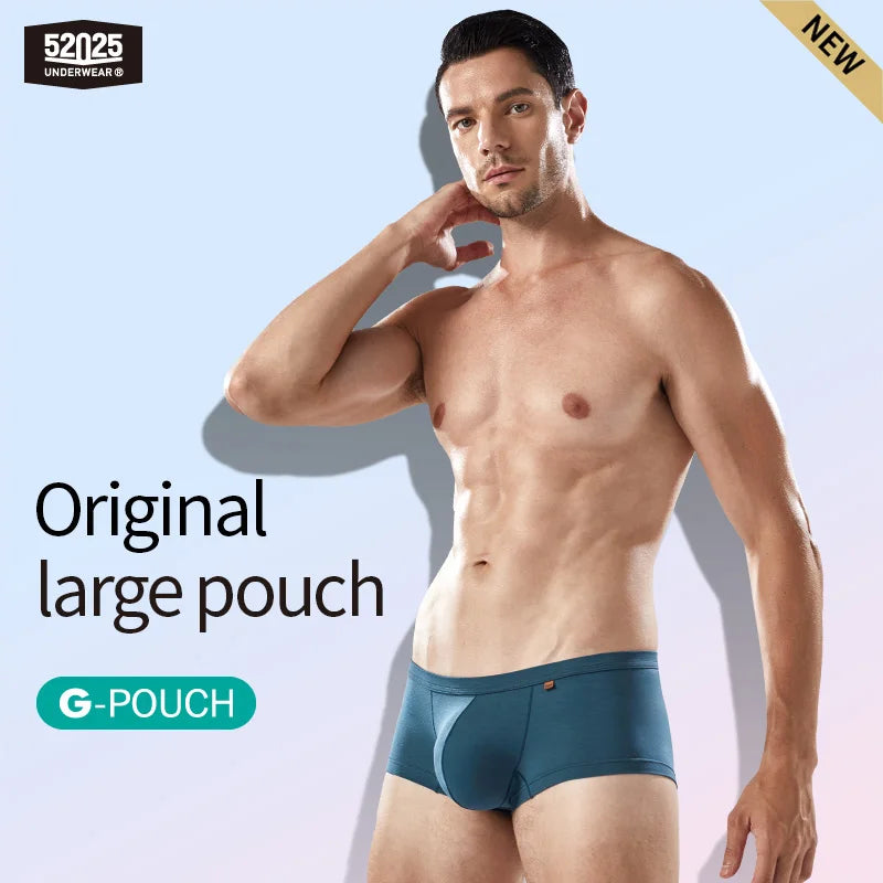 52025 Men's Large Pouch Modal Boxers – Silky-Soft Breathable Underwear with Enhanced Comfort, Support and Extra Space