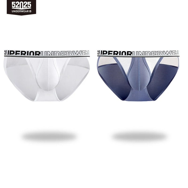 52025 Men's Premium Modal High-Cut Briefs – Breathable Silk-Mesh Pouch, Double Side Fly and Ventilated All-Day Comfort